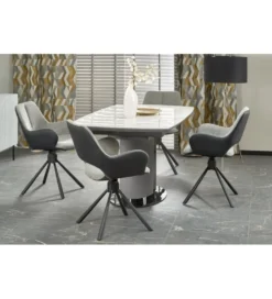 Stół rozkładany DANCAN 160 cm - 220 cm ceramika w optyce białego marmuru*Halmar Discount