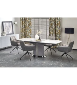 Stół rozkładany DANCAN 160 cm - 220 cm ceramika w optyce białego marmuru*Halmar Discount