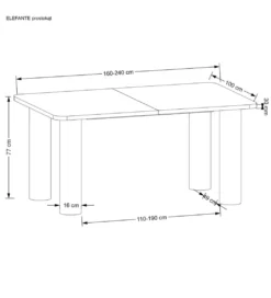 Stół rozkładany ELEFANTE 160 cm - 240 cm w kolorze dąb naturalny*Halmar Outlet