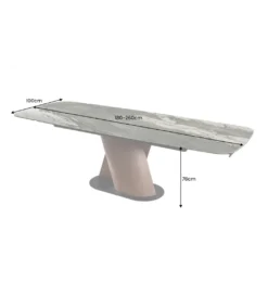 Stół rozkładany ELEMENTS od 180 do 260 cm ceramika efekt marmur taupe*Invicta Interior Online