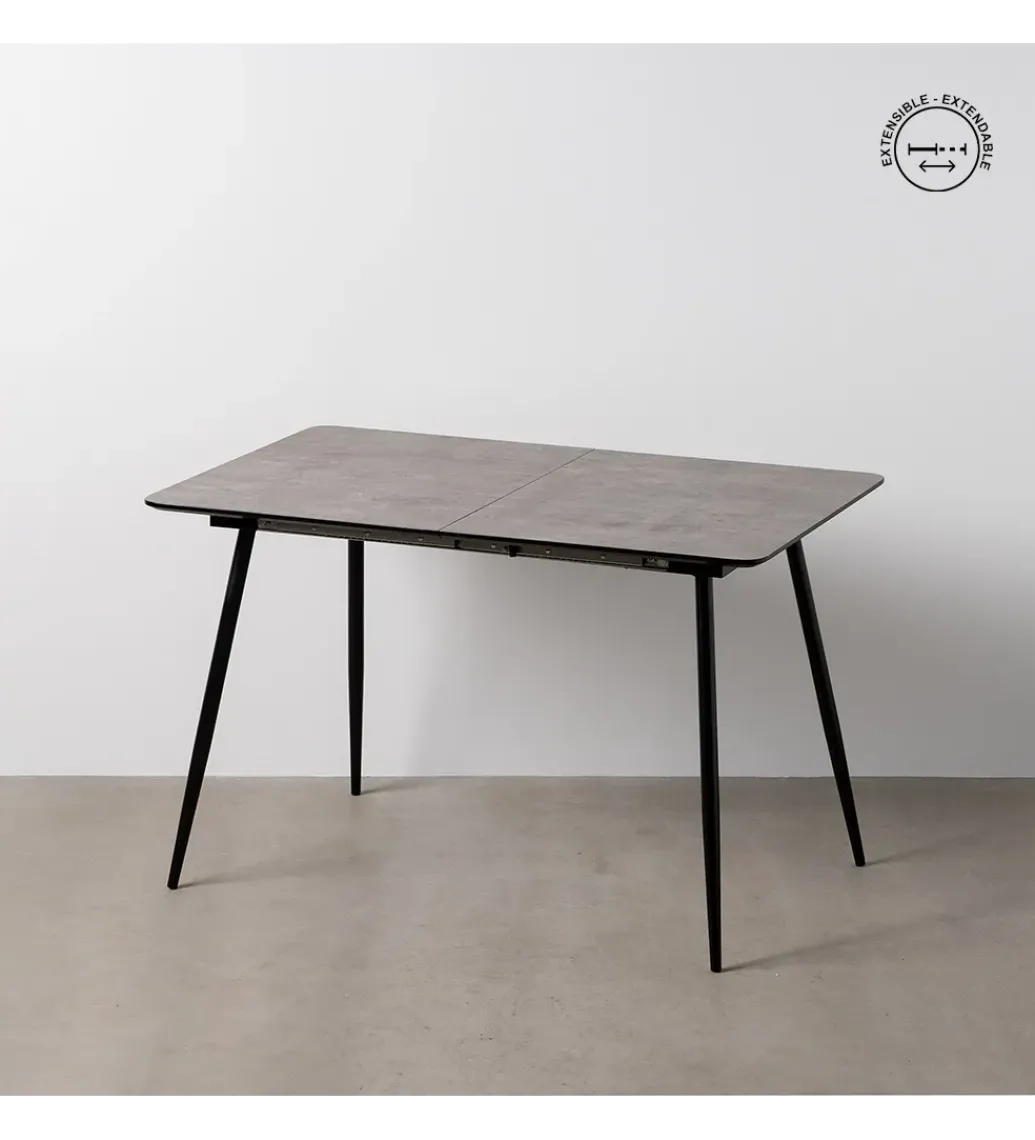 Stół rozkładany ESTANDNO od 120 do 160 cm szary czarny*Zona-Design New