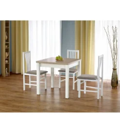 Stół rozkładany GRACJAN 80 cm - 160 cm w kolorze dąb sonoma z kolorem białym*Halmar Online
