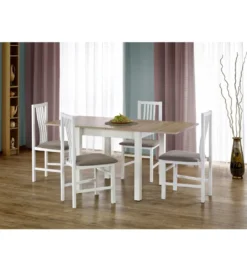 Stół rozkładany GRACJAN 80 cm - 160 cm w kolorze dąb sonoma z kolorem białym*Halmar Online