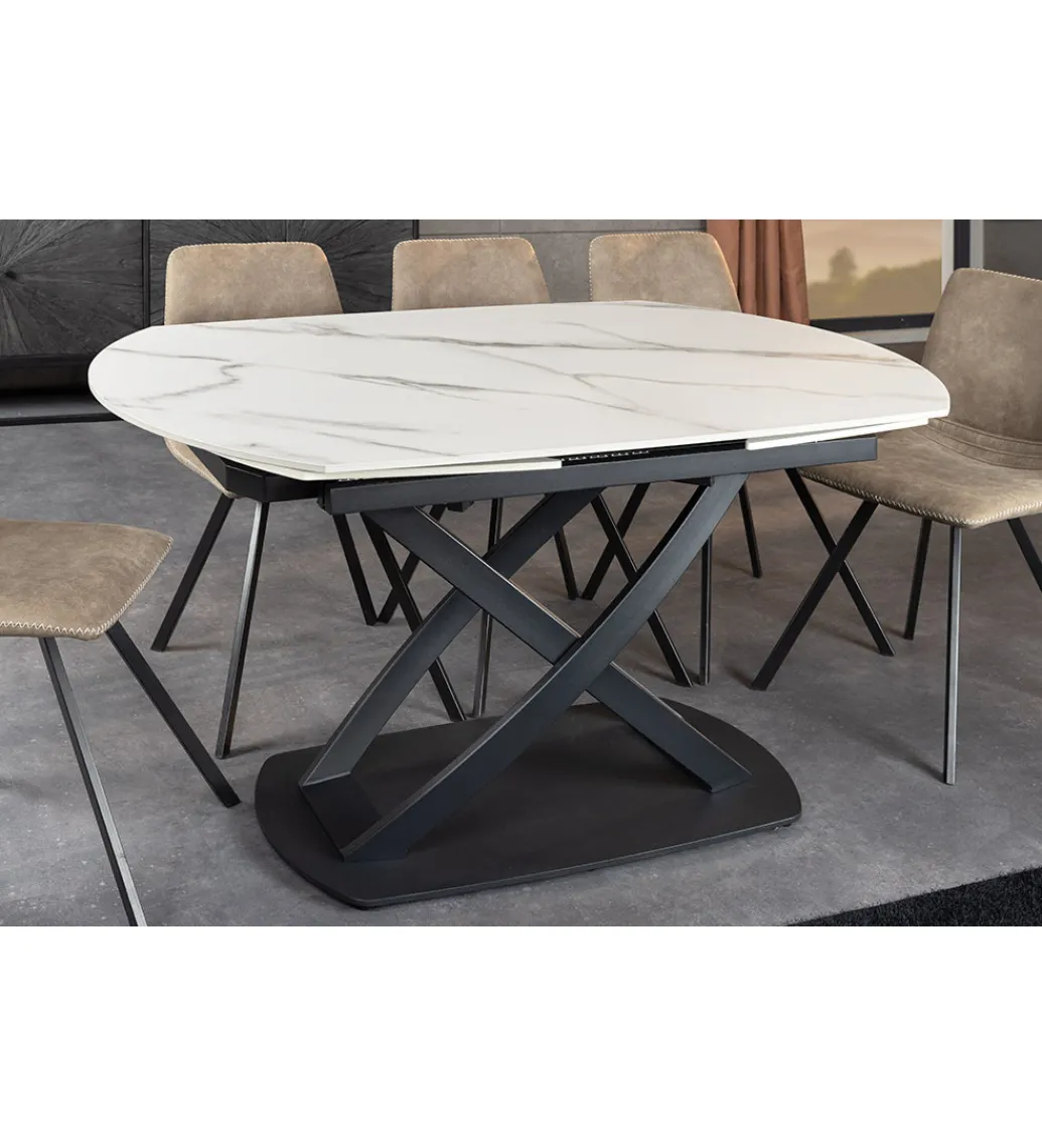 Stół rozkładany INCEPTION od 130 do 190 cm ceramiczny blat w optyce marmuru*Invicta Interior Clearance
