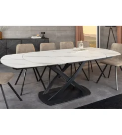 Stół rozkładany INCEPTION od 130 do 190 cm ceramiczny blat w optyce marmuru*Invicta Interior Clearance