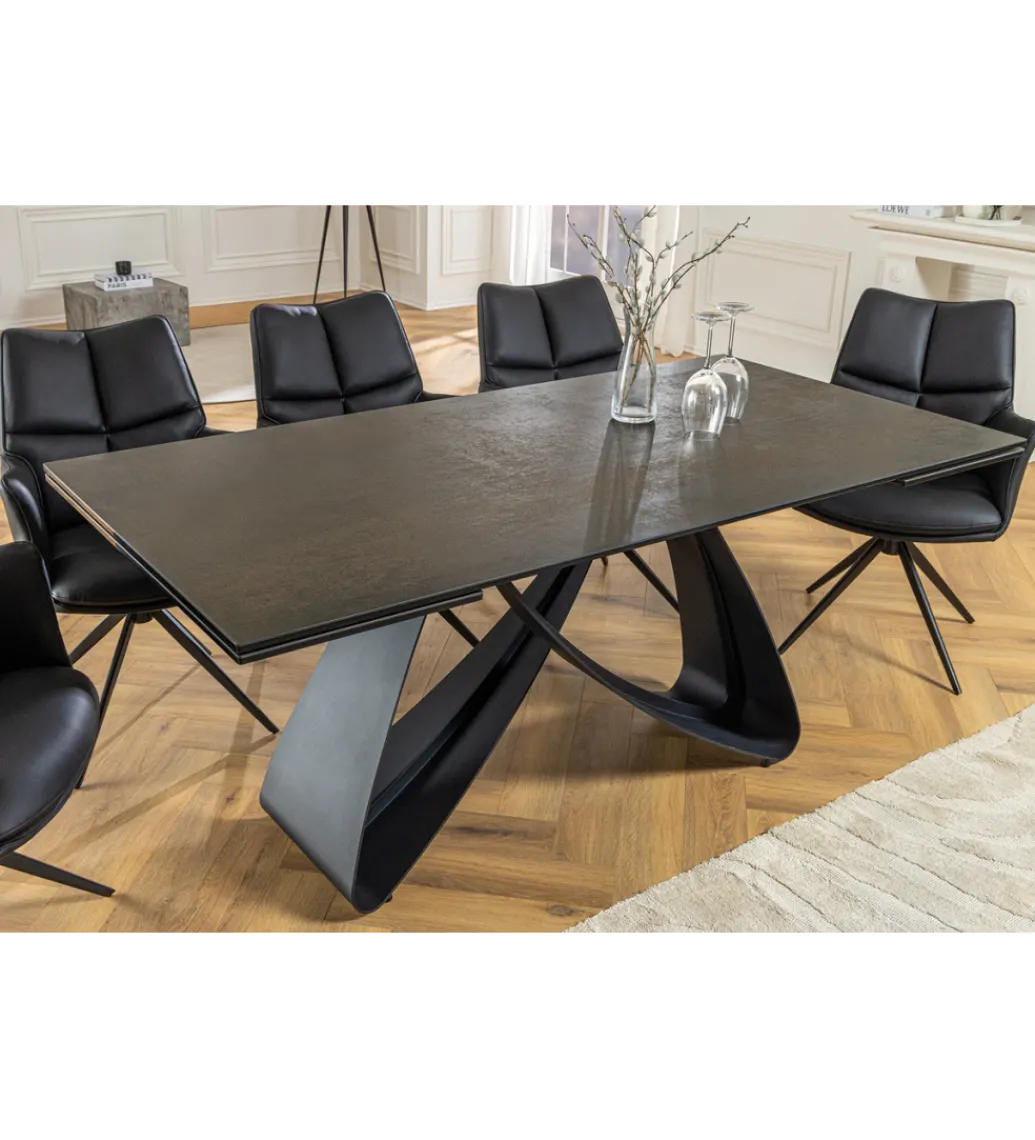 Stół rozkładany INFINITY 180 cm 220 cm 260 cm rdzawoczarny ceramika*Invicta Interior New