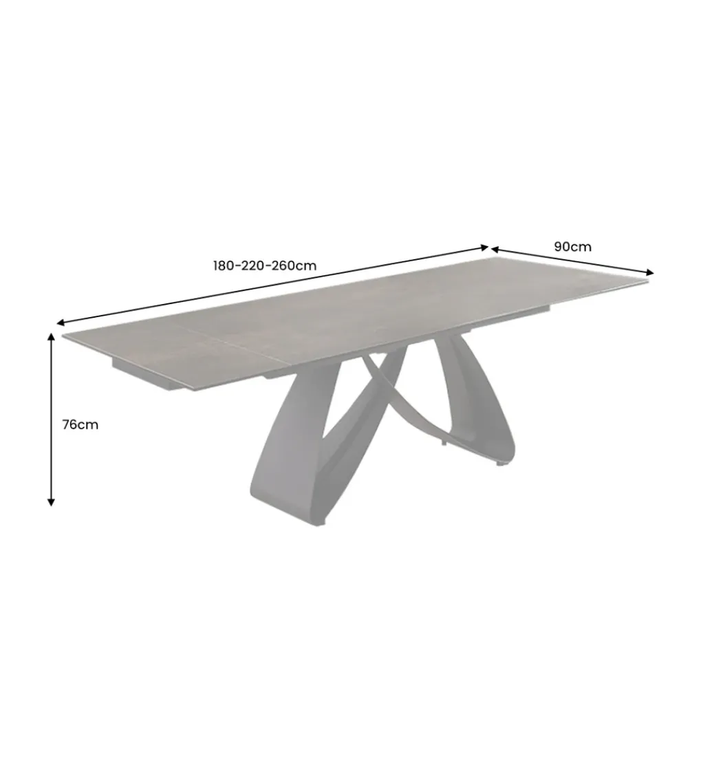 Stół rozkładany INFINITY 180 cm 220 cm 260 cm rdzawoczarny ceramika*Invicta Interior New