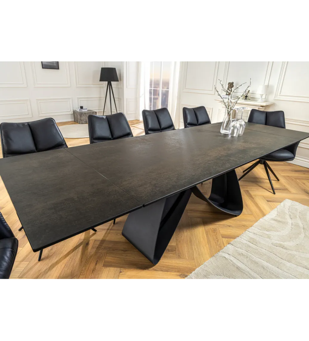 Stół rozkładany INFINITY 180 cm 220 cm 260 cm rdzawoczarny ceramika*Invicta Interior New