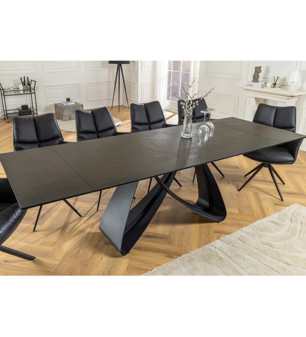Stół rozkładany INFINITY 180 cm 220 cm 260 cm rdzawoczarny ceramika*Invicta Interior New