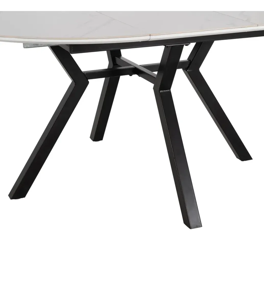 Stół rozkładany JAMEOX 120 cm czarny blat ceramika w optyce marmuru*Zona-Design Best