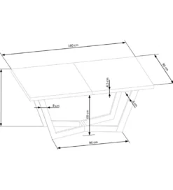 Stół rozkładany MASSIVE 160 cm - 250 cm - 340 cm w kolorze dąb*Halmar Best