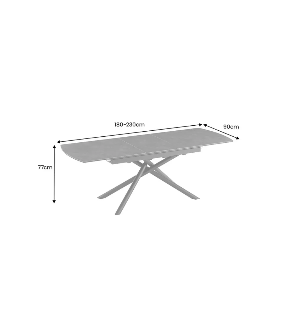Stół rozkładany MIKADO 180 do 230 cm ceramiczny grafit*Invicta Interior Sale