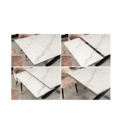 Stół rozkładany MONTREAL Marvelous 180 Cm - 220 Cm - 260 cm Ceramika W Optyce białego Marmuru*Invicta Interior Online