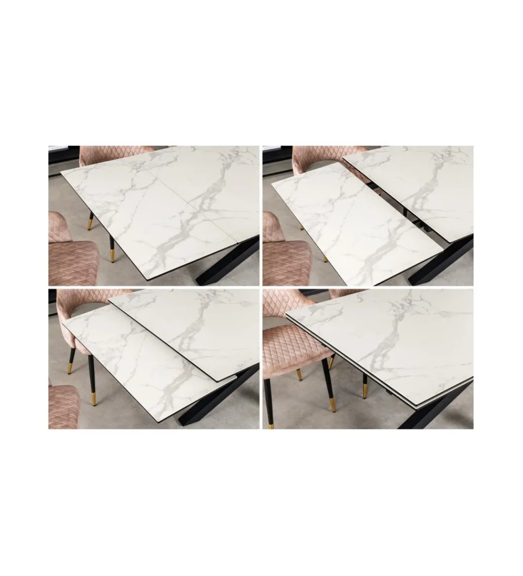 Stół rozkładany MONTREAL Marvelous 180 Cm - 220 Cm - 260 cm Ceramika W Optyce białego Marmuru*Invicta Interior Online