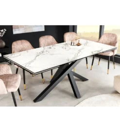 Stół rozkładany MONTREAL Marvelous 180 Cm - 220 Cm - 260 cm Ceramika W Optyce białego Marmuru*Invicta Interior Online
