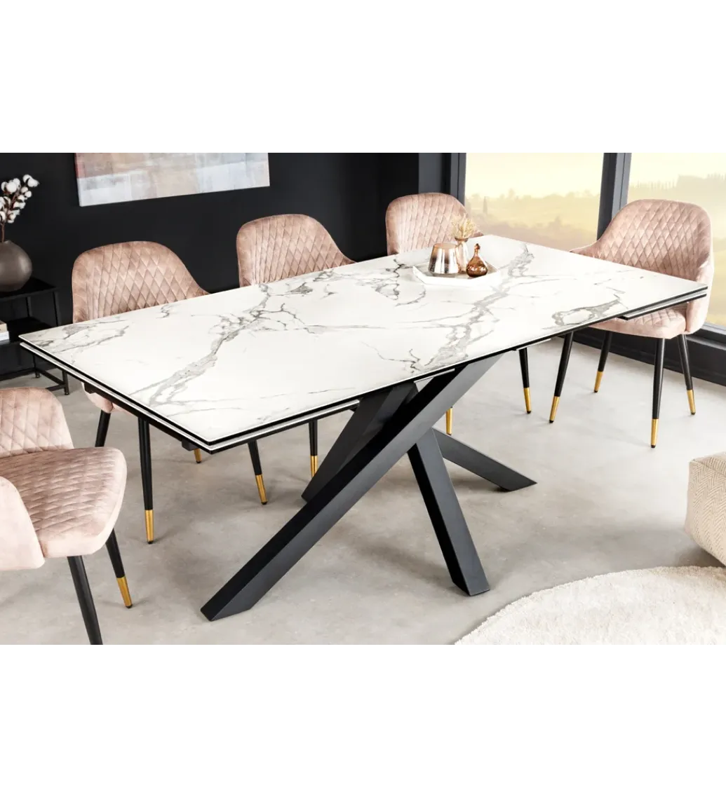 Stół rozkładany MONTREAL Marvelous 180 Cm - 220 Cm - 260 cm Ceramika W Optyce białego Marmuru*Invicta Interior Online