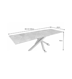 Stół Rozkładany MONTREAL Marvelous 180 Cm - 220 Cm - 260 Cm Ceramika W Optyce Marmuru*Invicta Interior Online