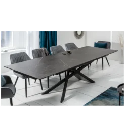 Stół rozkładany ONTARIO Euphoria 180 Cm - 220 Cm - 260 Cm Ceramika W Optyce grafitu*Invicta Interior