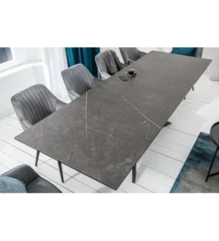 Stół rozkładany ONTARIO Euphoria 180 Cm - 220 Cm - 260 Cm Ceramika W Optyce grafitu*Invicta Interior