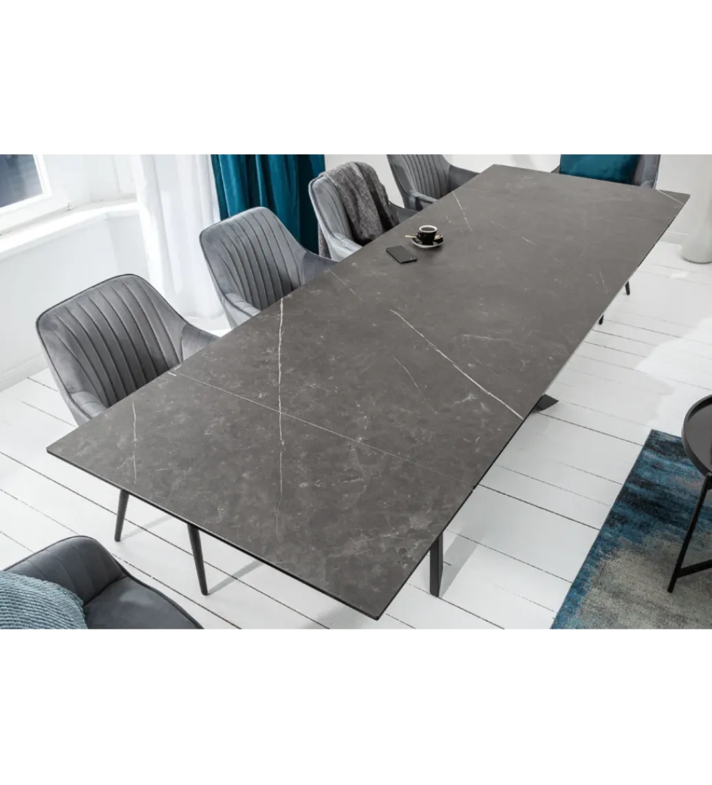 Stół rozkładany ONTARIO Euphoria 180 Cm - 220 Cm - 260 Cm Ceramika W Optyce grafitu*Invicta Interior