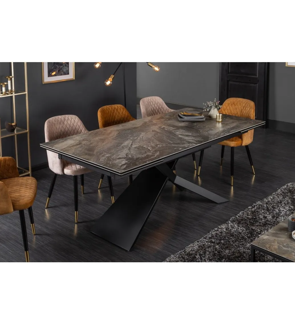 Stół Rozkładany ONTARIO Euphoria180 Cm - 220 Cm - 260 Cm Ceramika W Optyce Marmuru*Invicta Interior Discount