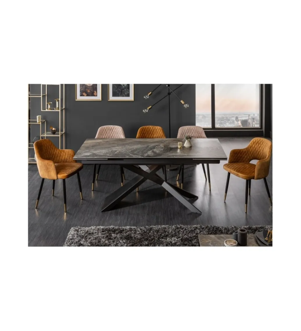 Stół Rozkładany ONTARIO Euphoria180 Cm - 220 Cm - 260 Cm Ceramika W Optyce Marmuru*Invicta Interior Discount
