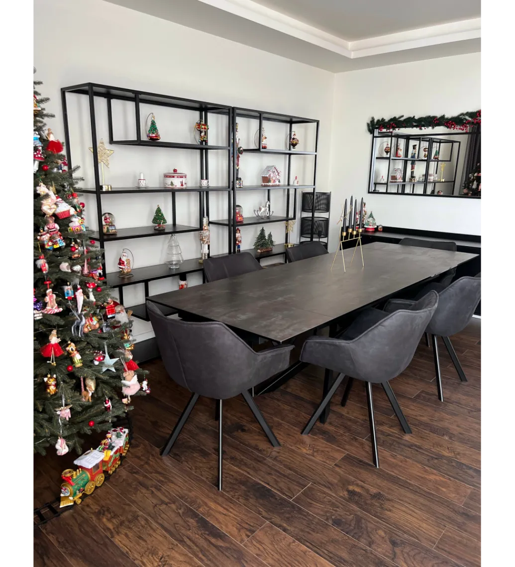 Stół Rozkładany ONTARIO Euphoria 180 Cm - 220 Cm - 260 Cm ceramika antracytowy Lava*Invicta Interior New