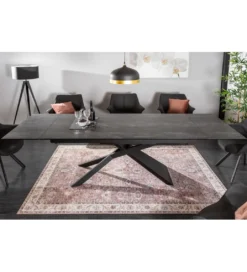 Stół Rozkładany ONTARIO Euphoria 180 Cm - 220 Cm - 260 Cm ceramika antracytowy Lava*Invicta Interior New
