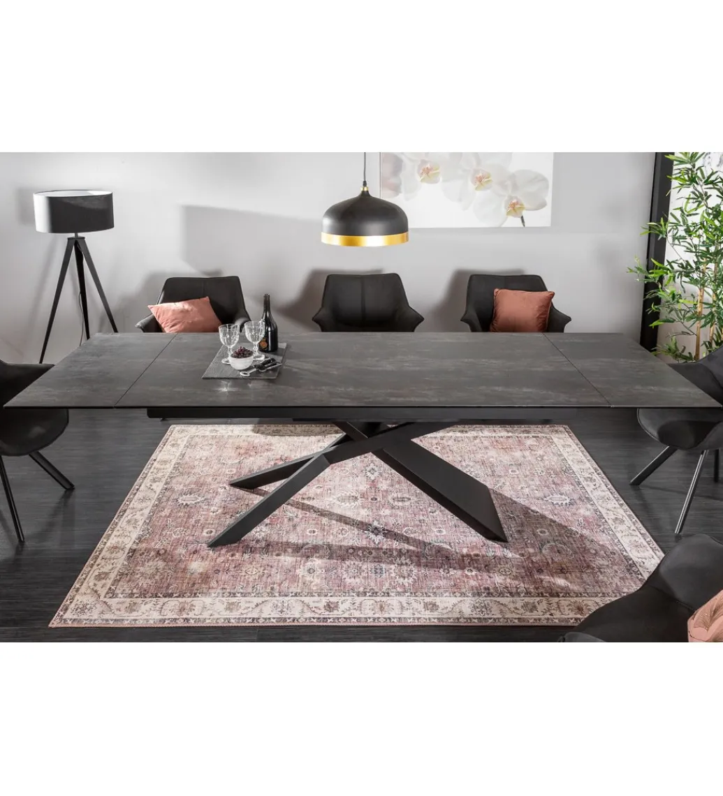 Stół Rozkładany ONTARIO Euphoria 180 Cm - 220 Cm - 260 Cm ceramika antracytowy Lava*Invicta Interior New