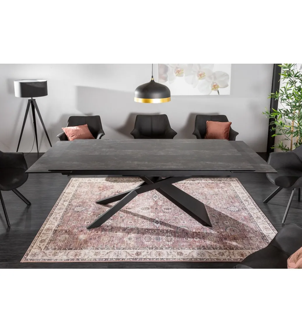 Stół Rozkładany ONTARIO Euphoria 180 Cm - 220 Cm - 260 Cm ceramika antracytowy Lava*Invicta Interior New