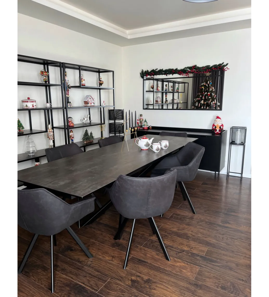 Stół Rozkładany ONTARIO Euphoria 180 Cm - 220 Cm - 260 Cm ceramika antracytowy Lava*Invicta Interior New