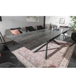 Stół Rozkładany ONTARIO Euphoria 180 Cm - 220 Cm - 260 Cm ceramika antracytowy Lava*Invicta Interior New