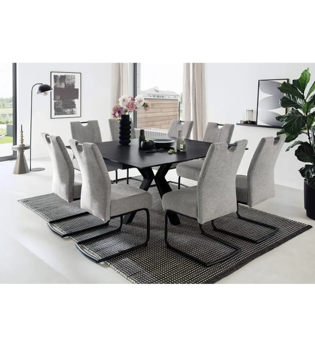 Stół rozkładany PALLINI 150 cm x 90 cm - 120 cm - 150 cm ceramika antracytowy*MCA Sale