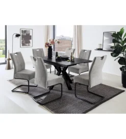 Stół rozkładany PALLINI 150 cm x 90 cm - 120 cm - 150 cm ceramika antracytowy*MCA Sale