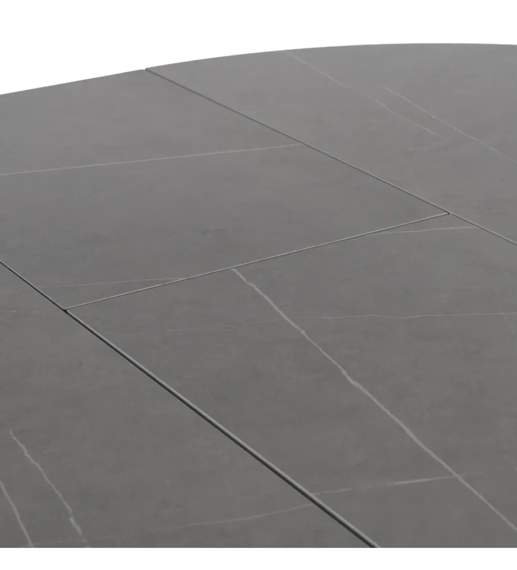 Stół rozkładany PATARASO 120 cm ceramika szara nogi czarne*Zona-Design Sale