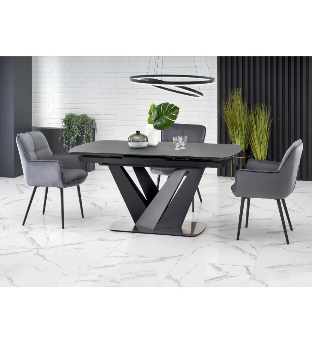 Stół rozkładany PATRIZIO 160 cm - 200 cm antracytowy*Halmar Clearance