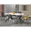 Stół rozkładany PERONI II 100 cm - 250 cm w optyce białego marmuru*Halmar Online