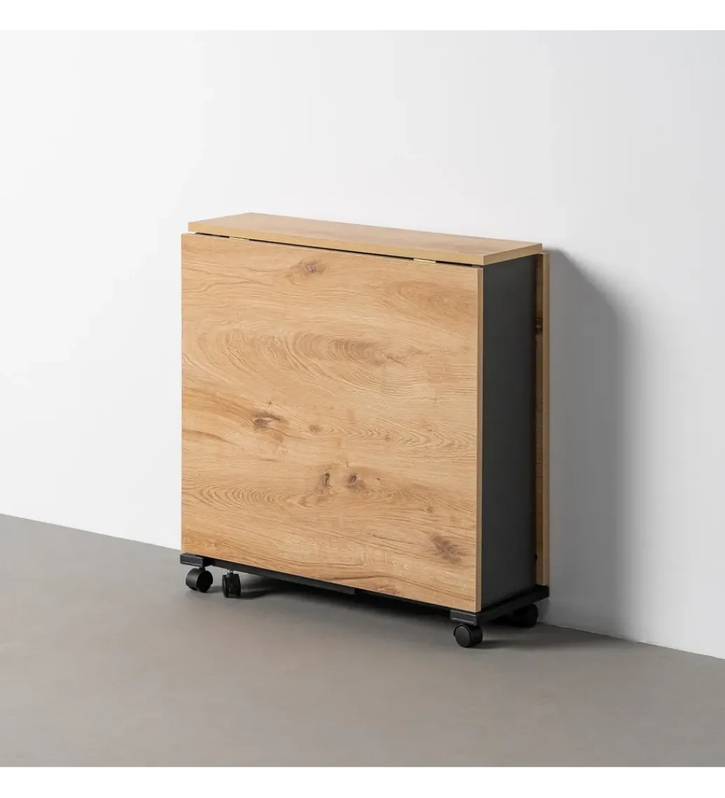 Stół rozkładany PIBEGAR 148 cm naturalny czarny*Zona-Design Outlet
