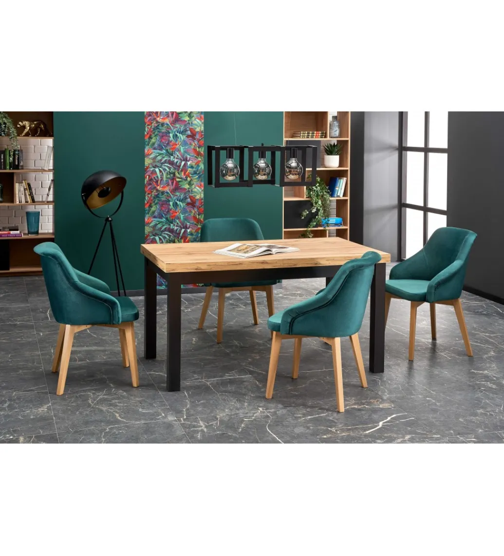 Stół rozkładany TIAGO 140 cm - 220 cm w kolorze dąb craft*Halmar