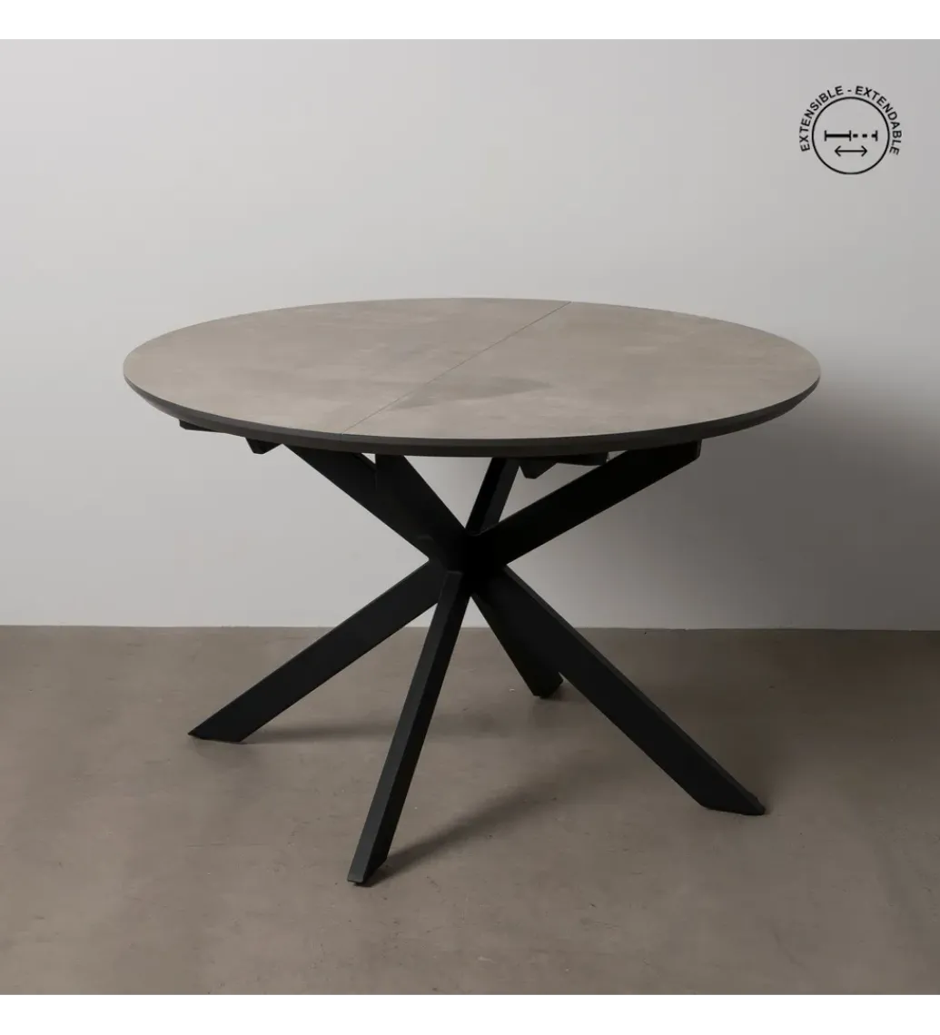 Stół rozkładany TURAMON 120 cm szary czarny*Zona-Design