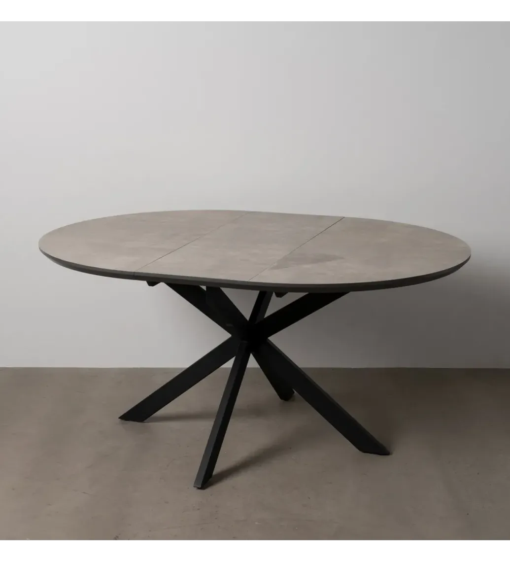 Stół rozkładany TURAMON 120 cm szary czarny*Zona-Design