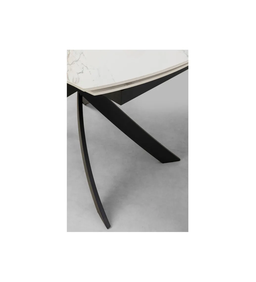 Stół rozkładany TWIST od 120 do 180 cm ceramika w optyce kamienia*KDesign Outlet