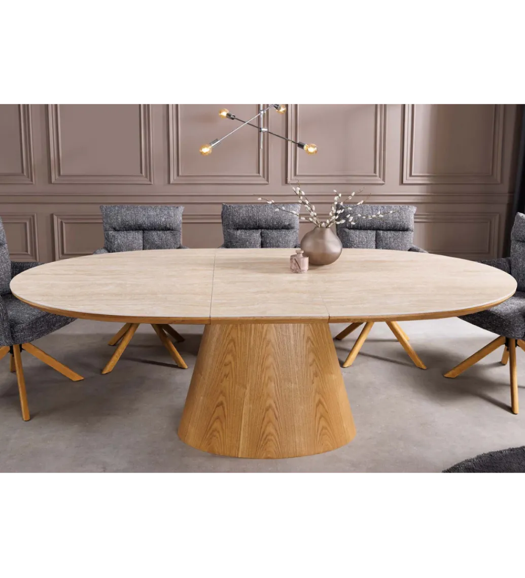 Stół rozkładany UNIQUE od 160 do 200 cm naturalny blat ceramika*Invicta Interior Clearance