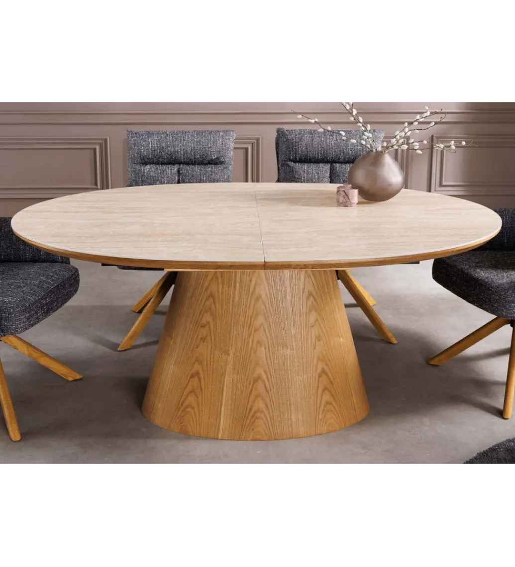 Stół rozkładany UNIQUE od 160 do 200 cm naturalny blat ceramika*Invicta Interior Clearance