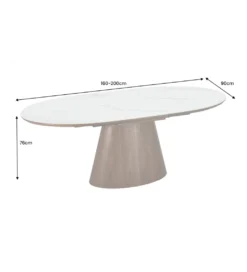 Stół rozkładany UNIQUE od 160 do 200 cm naturalny ceramiczny blat*Invicta Interior Sale