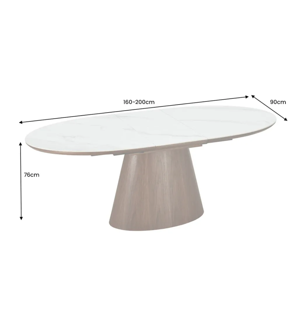 Stół rozkładany UNIQUE od 160 do 200 cm naturalny ceramiczny blat*Invicta Interior Sale