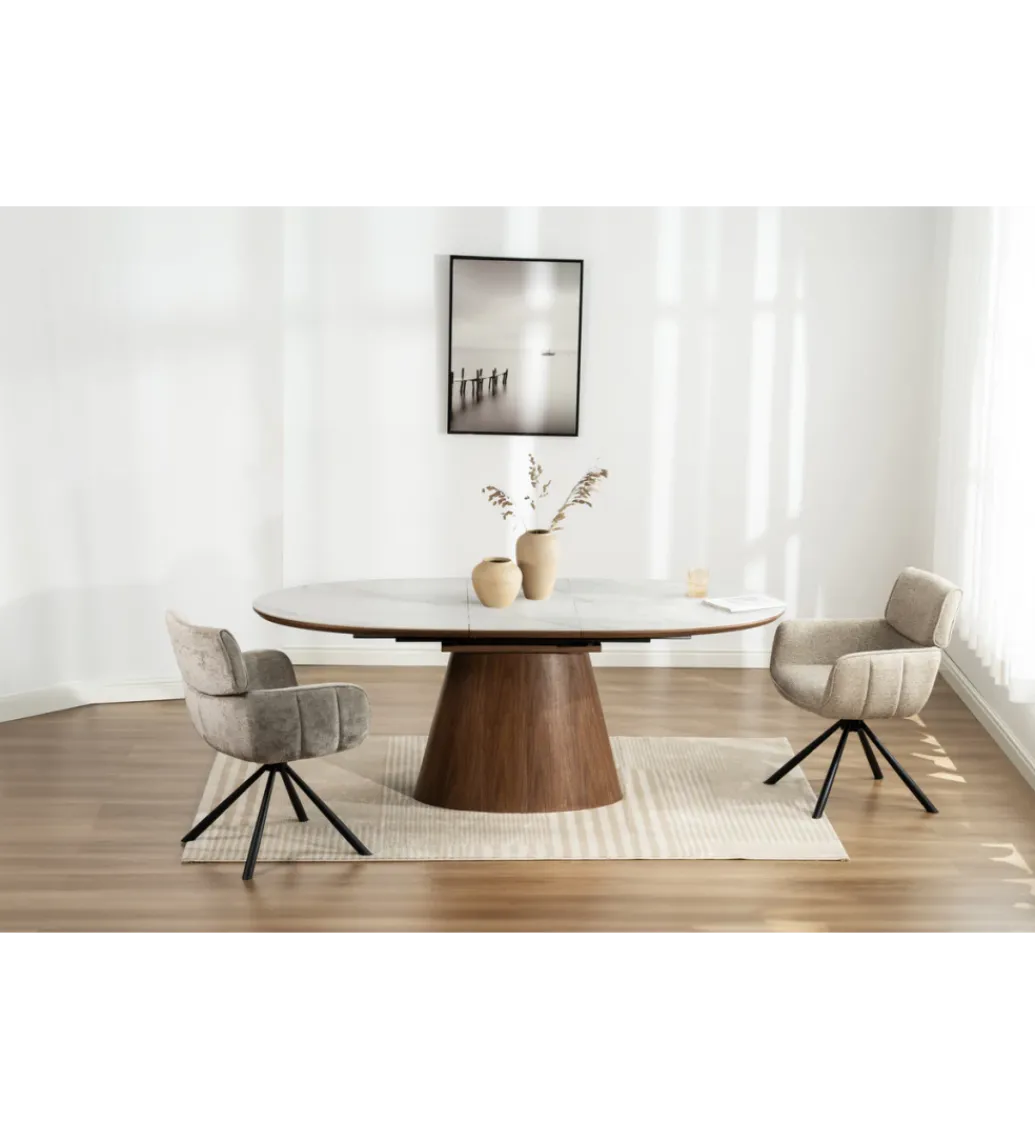 Stół rozkładany UNIQUE od 160 do 200 cm naturalny ceramiczny blat*Invicta Interior Sale