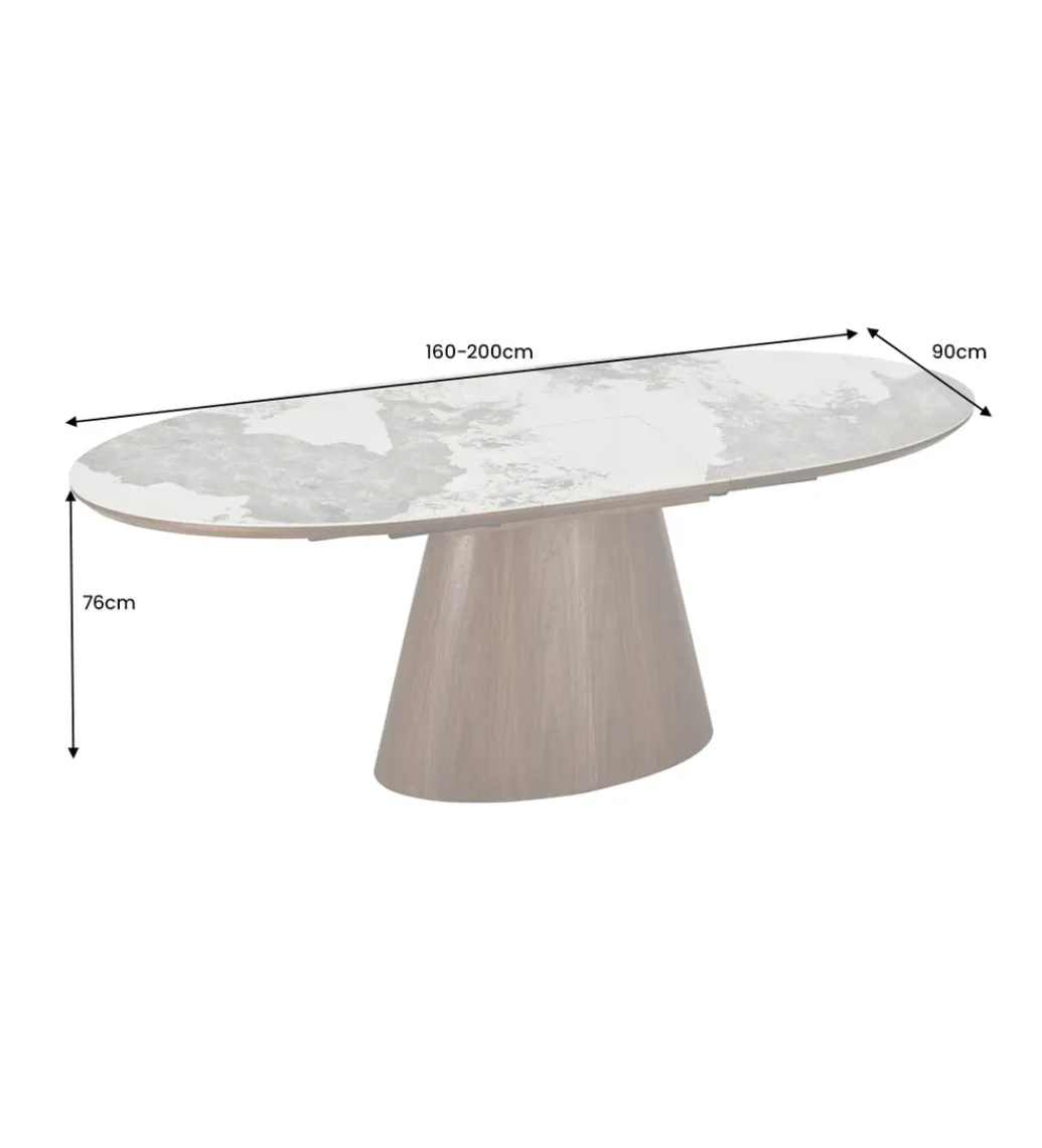 Stół rozkładany UNIQUE od 160 do 200 cm naturalny ceramiczny blat*Invicta Interior - przedsprzedaż