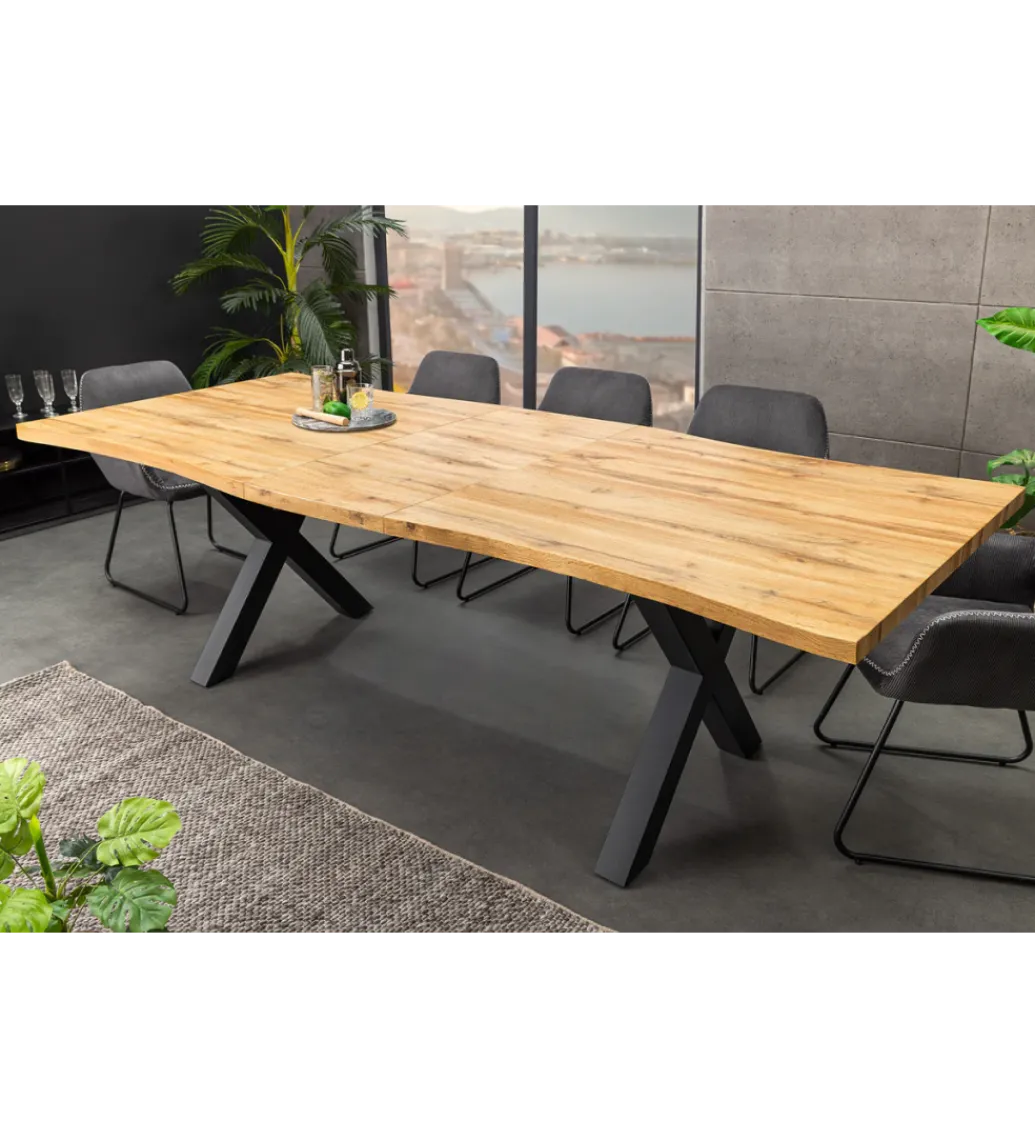 Stół rozkładany WILD 180-220 cm wygląd naturalnego dębu dzikiego rozkładany*Invicta Interior New