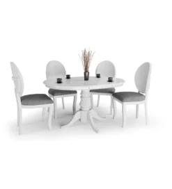 Stół rozkładany WILLIAM 90 cm - 124 cm biały*Halmar